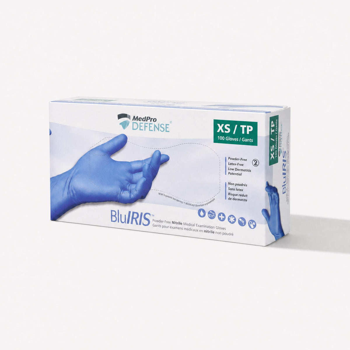 MedPro Defense BluIris Nitrile Medical Exam Gloves