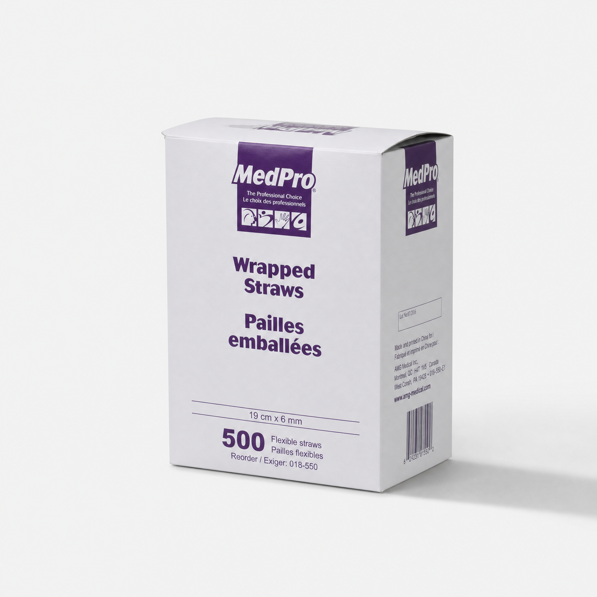 MedPro Flexible Plastic Straws — 19 cm X 6 mm (7.5 in X 0.25 in)