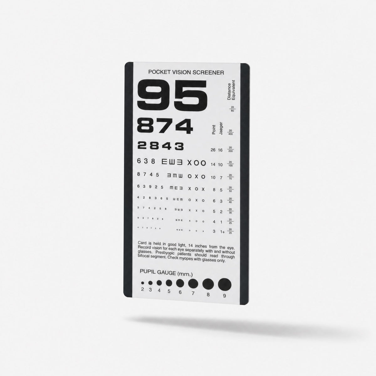 AMG Eye Chart — Vinyl, Black, White, 14 Inch