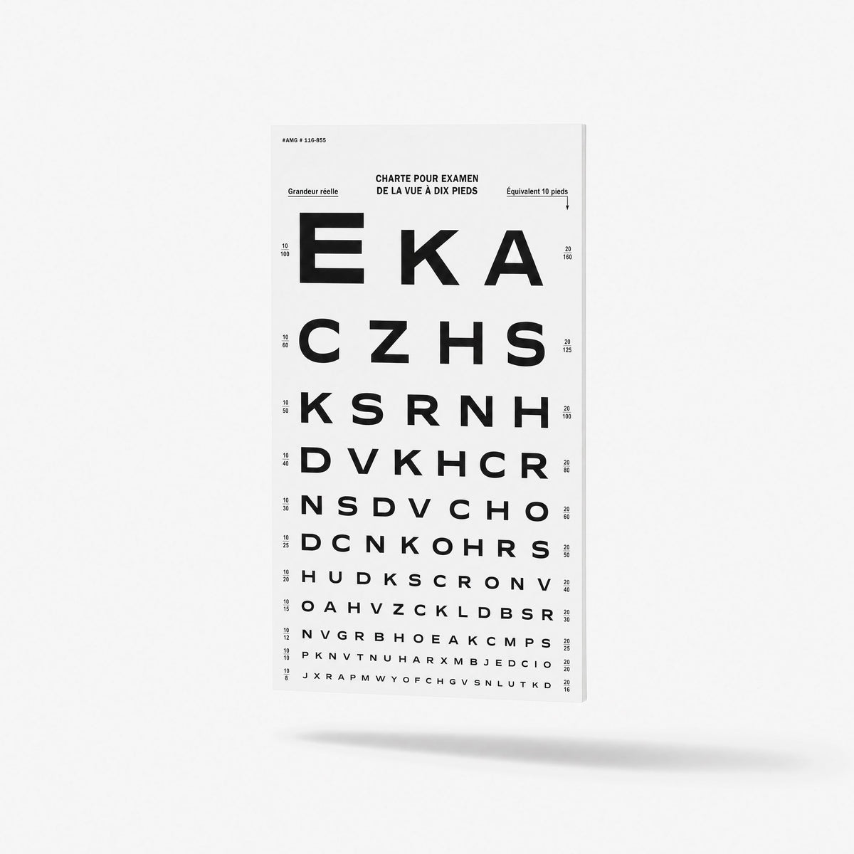 AMG Snellen Eye Chart — Vinyl, Black, White