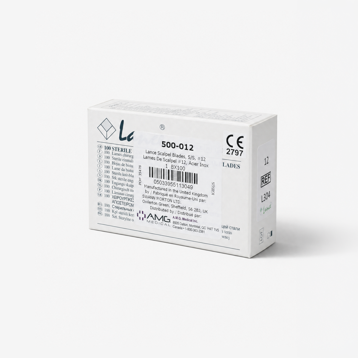 Lames de scalpel en acier inoxydable Lance