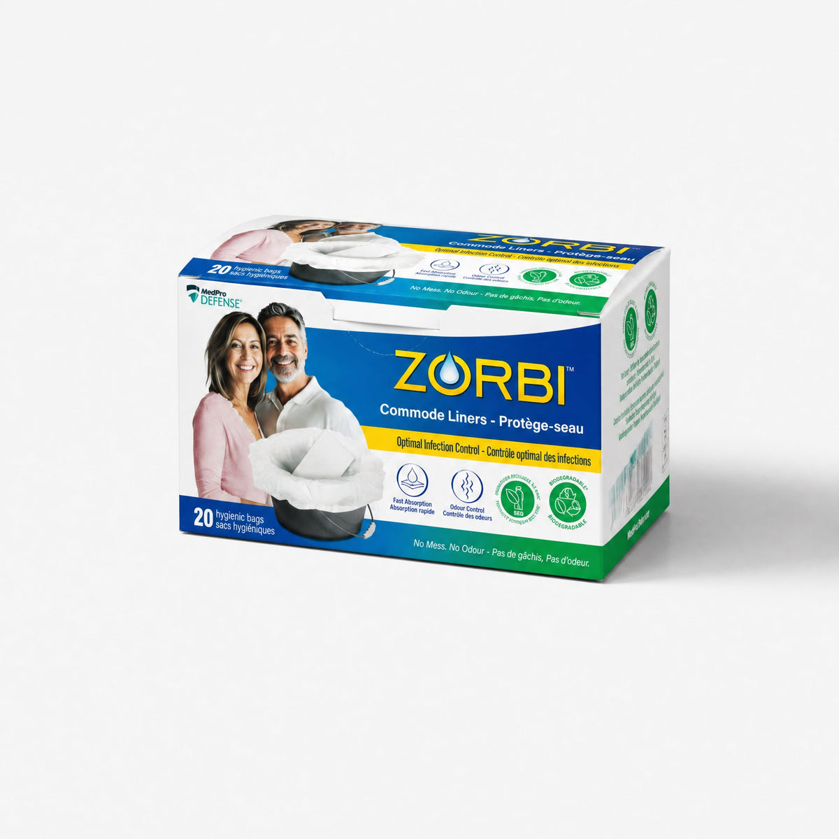 Sacs pour seau de toilette Zorbi, 100 % PCR, biodégradables
