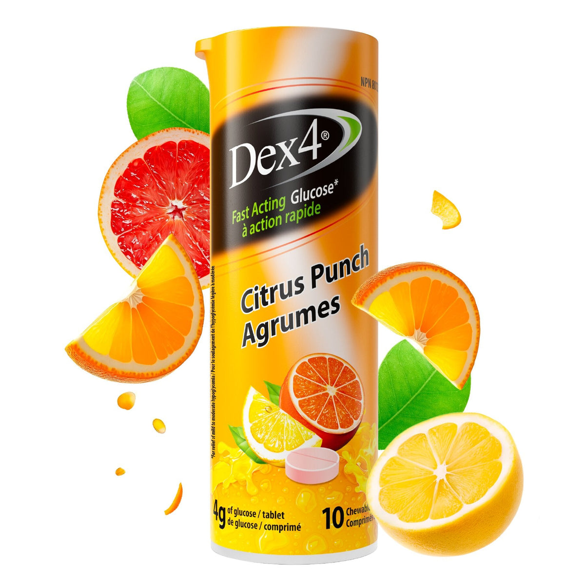 Dex4 Glucose Tablets — Citrus Punch Flavour, 10-Count