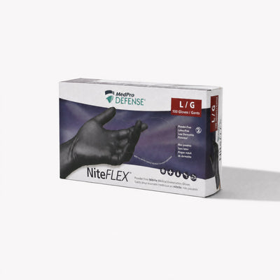 MedPro Defense NiteFlex Black Nitrile Gloves