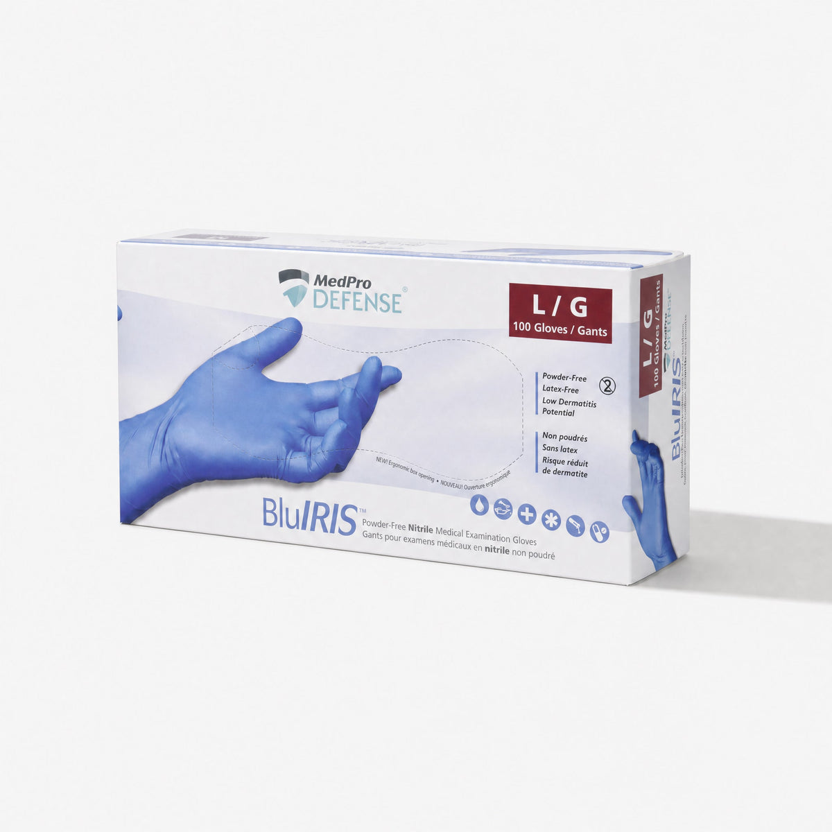 MedPro Defense BluIris Nitrile Medical Exam Gloves