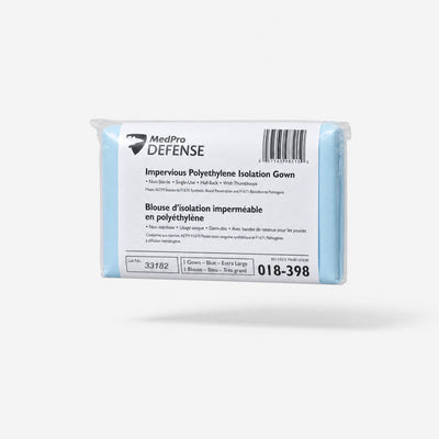 MedPro Defense Impervious Polyethylene Isolation Gowns — Blue