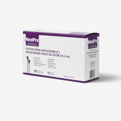 Applicateurs en bois à embout coton MedPro 6 pouces