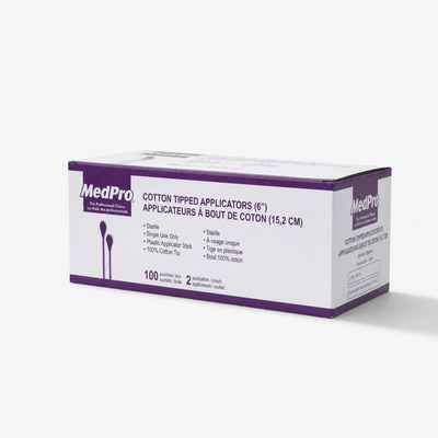 Applicateurs en bois à embout coton MedPro 6 pouces