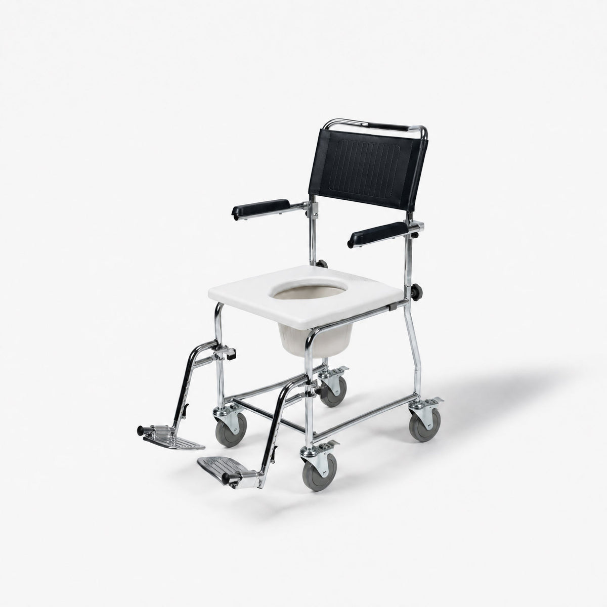 MedPro Defense Euro Commode with Flip Up Armrest, Pail